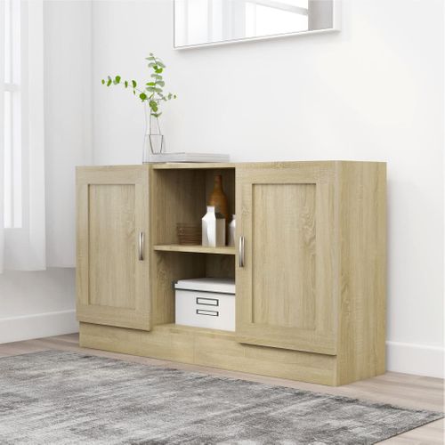 Buffet Chêne Sonoma 120x30,5x70 Cm Aggloméré Armoire Latérale Meuble De Rangement Chambre