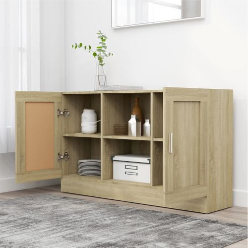 Buffet Chêne Sonoma 120x30,5x70 Cm Aggloméré Armoire Latérale Meuble De Rangement Chambre
