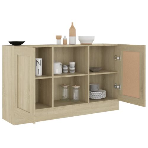 Buffet Chêne Sonoma 120x30,5x70 Cm Aggloméré Armoire Latérale Meuble De Rangement Chambre