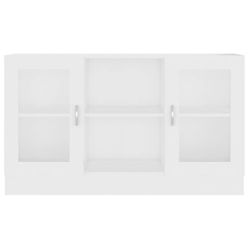 Armoire À Vitrine Blanc 120x30,5x70 Cm Bois Contreplaqué