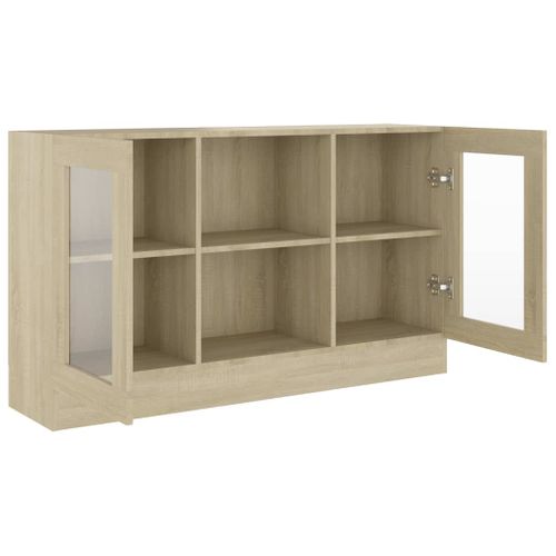 Armoire À Vitrine Chêne Sonoma 120x30,5x70 Cm Bois Contreplaqué