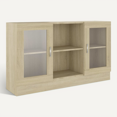 Armoire À Vitrine Chêne Sonoma 120x30,5x70 Cm Bois Contreplaqué