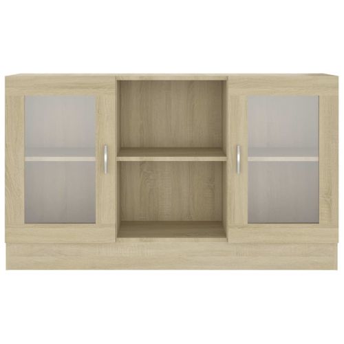 Armoire À Vitrine Chêne Sonoma 120x30,5x70 Cm Bois Contreplaqué