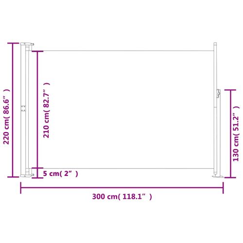 Auvent Latéral Rétractable De Patio 220x300 Cm Crème