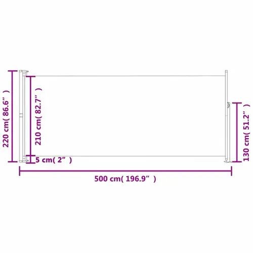Auvent Latéral Rétractable De Patio 220x500 Cm Crème