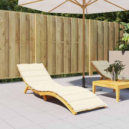 Coussin De Chaise Longue Crème 200x60x3 Cm Tissu Oxford