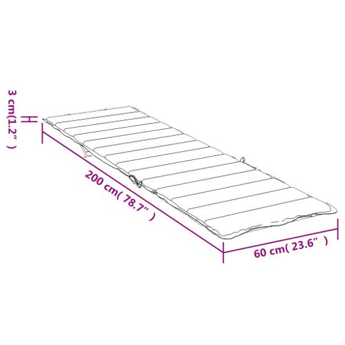 Coussin De Chaise Longue Crème 200x60x3 Cm Tissu Oxford