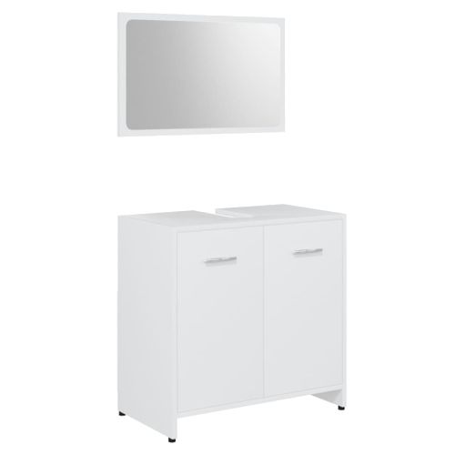 Ensemble De Meubles De Salle De Bain 3 Pièces Aggloméré - Blanc