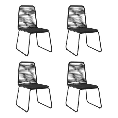 Chaises D'extérieur 4 PCs Résine Tressée Noir