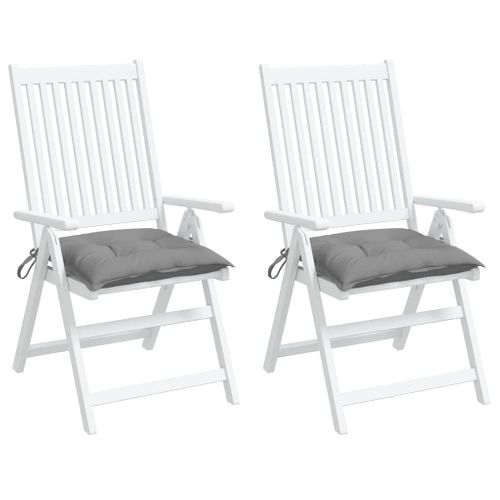Coussins De Chaise Lot De 2 Gris 50x50x7 Cm Tissu Oxford