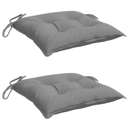 Coussins De Chaise Lot De 2 Gris 50x50x7 Cm Tissu Oxford