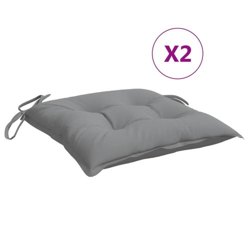 Coussins De Chaise Lot De 2 Gris 50x50x7 Cm Tissu Oxford