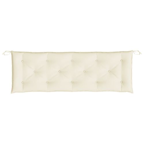 Coussin De Banc De Jardin Blanc Crème 150x50x7 Cm Tissu Oxford