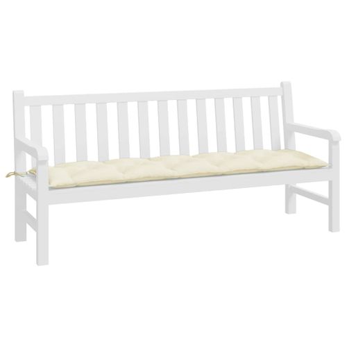 Coussin De Banc De Jardin Blanc Crème 180x50x7 Cm Tissu Oxford
