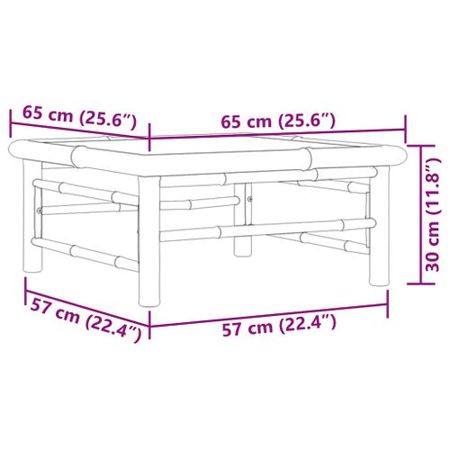 Table basse De Jardin 65x65x30 Cm Bambou