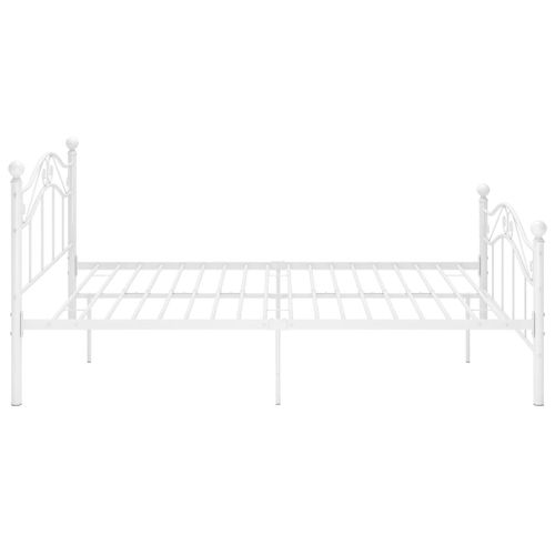 Cadre De Lit Sans Matelas Blanc Métal 120x200 Cm