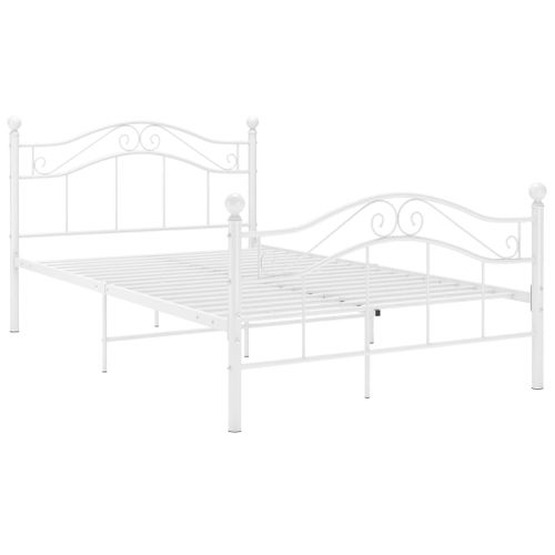 Cadre De Lit Sans Matelas Blanc Métal 120x200 Cm