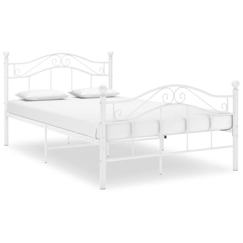 Cadre De Lit Sans Matelas Blanc Métal 120x200 Cm