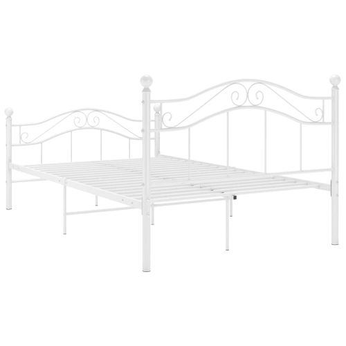 Cadre De Lit Sans Matelas Blanc Métal 120x200 Cm