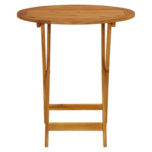 Table De Jardin Pliable 70 Cm Bois D'acacia Solide Meuble De Patio Terrasse Extérieur