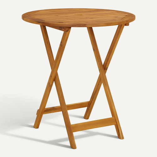 Table De Jardin Pliable 70 Cm Bois D'acacia Solide Meuble De Patio Terrasse Extérieur