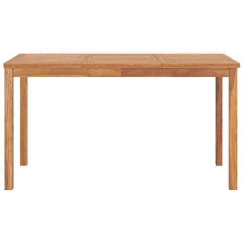 Table à Manger De Jardin 140x80x77 Cm Bois De Teck Solide Meuble De Patio Terrasse Extérieur