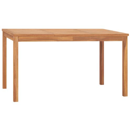 Table à Manger De Jardin 140x80x77 Cm Bois De Teck Solide Meuble De Patio Terrasse Extérieur