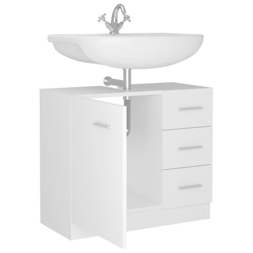 Armoire D'évier Blanc 63x30x54 Cm Aggloméré
