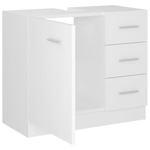 Armoire D'évier Blanc 63x30x54 Cm Aggloméré