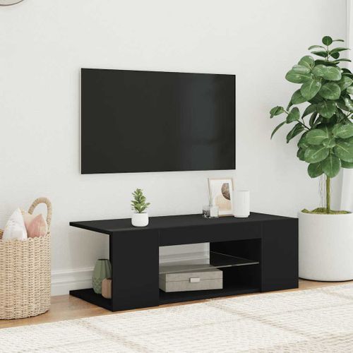 Meuble TV Avec Lumières LED Noir 90x39x30 Cm