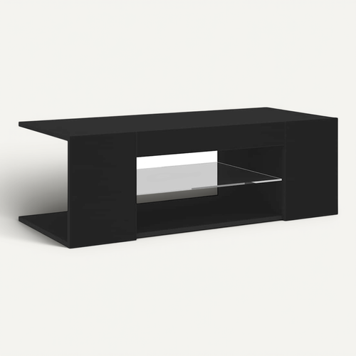Meuble TV Avec Lumières LED Noir 90x39x30 Cm