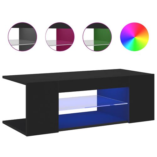 Meuble TV Avec Lumières LED Noir 90x39x30 Cm