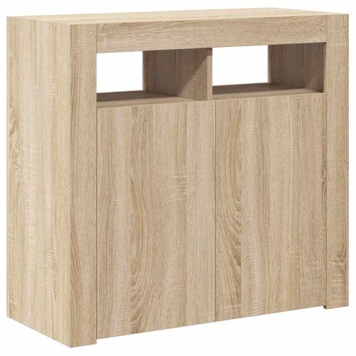 Buffet Avec Lumières LED Chêne Sonoma 80x35x75 Cm