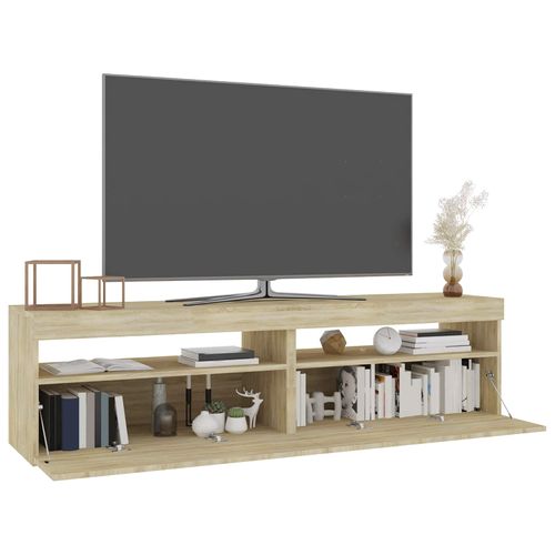 Meubles TV 2 Pièces Avec Lumières LED Chêne Sonoma 75x35x40 Cm