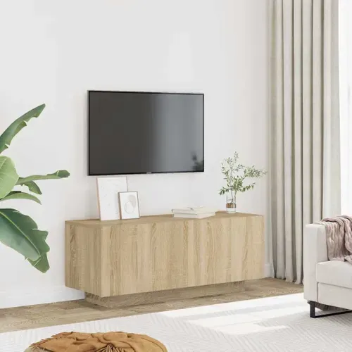 Meuble TV Chêne Sonoma 100x35x40 Cm Bois Contreplaqué