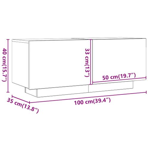Meuble TV Chêne Sonoma 100x35x40 Cm Bois Contreplaqué