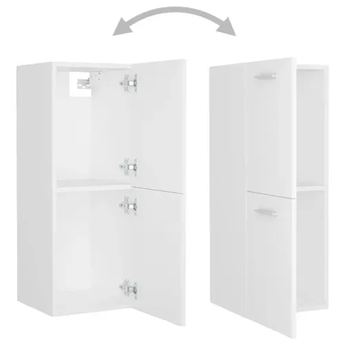 Armoire De Salle De Bain Blanc 30x30x80 Cm Bois Contreplaqué