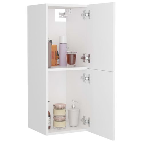 Armoire De Salle De Bain Blanc 30x30x80 Cm Bois D’ingénierie
