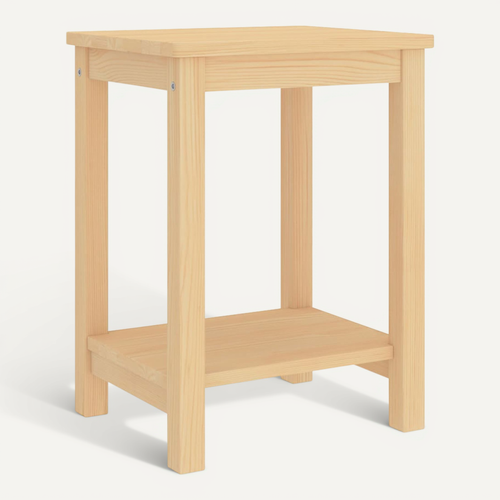 Table De Chevet Naturel 35x30x47 Cm Bois De Pin Massif