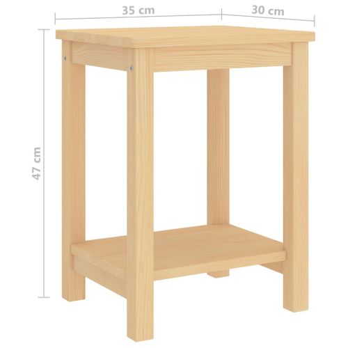 Table De Chevet Naturel 35x30x47 Cm Bois De Pin Massif
