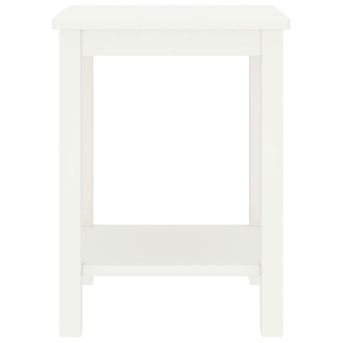 Table De Chevet En Pin Massif Blanc 35 X 30 X 47 Cm Avec Étagère