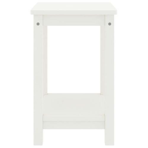 Table De Chevet En Pin Massif Blanc 35 X 30 X 47 Cm Avec Étagère