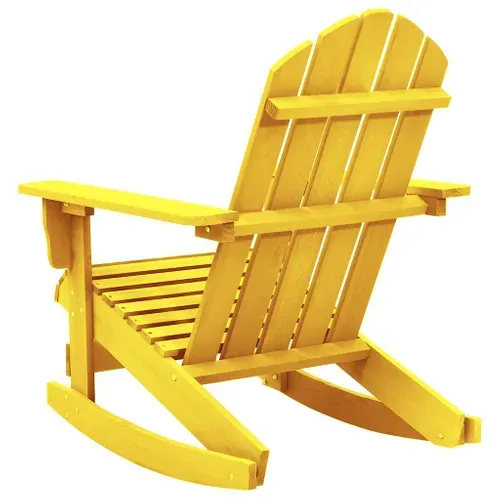Chaise À Bascule De Jardin Adirondack Bois De Sapin Jaune