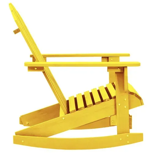 Chaise À Bascule De Jardin Adirondack Bois De Sapin Jaune