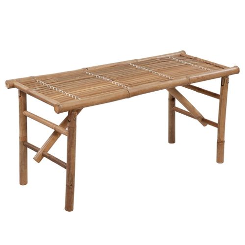 Banc De Jardin Pliable Avec Coussin 118 Cm Bambou