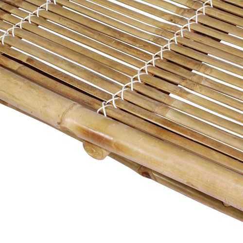 Chaise Longue Pour 2 Personnes Avec Coussins Bambou Accoudoirs Réglables