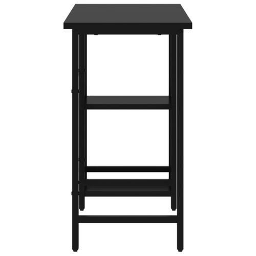 Bureau D'ordinateur 80 X 40 Cm Noir Mdf Et Métal Poste De Travail Compact De Style Industriel