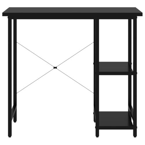 Bureau D'ordinateur 80 X 40 Cm Noir Mdf Et Métal Poste De Travail Compact De Style Industriel