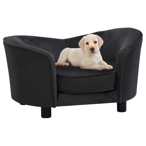 Canapé Pour Chien Noir 69x49x40 Cm Peluche Et Simili