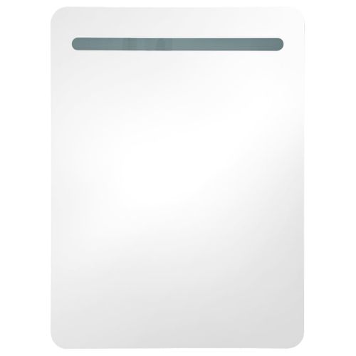 Armoire De Salle De Bain à Miroir LED Gris 60x11x80 Cm